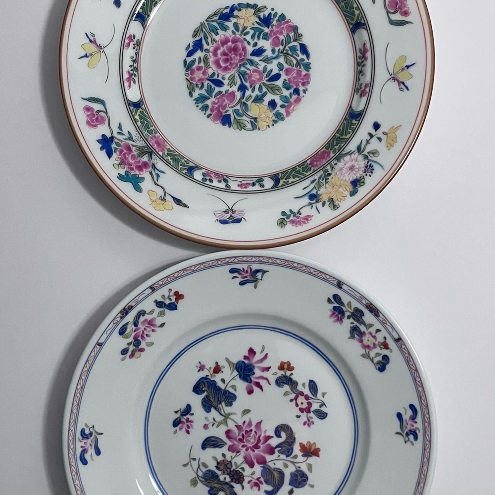 2 PUIFORCAT LIMOGES Dessert Plates / TUNG HAI & CHEN YANG / Rare Discontinued